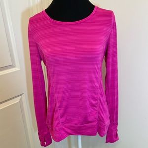 MPG Long Sleeve Athletic Top Thumb Holes Open Back Breathable Exercise Shirt